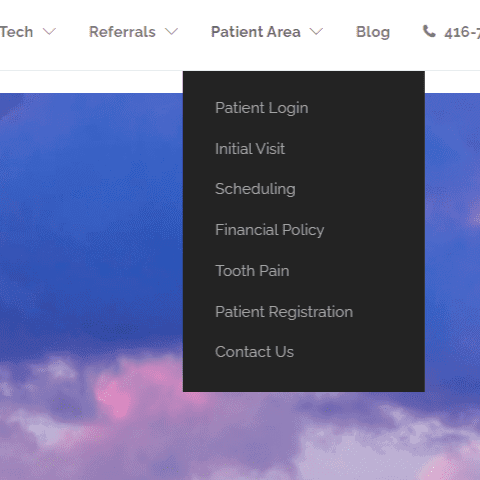 Patient login area