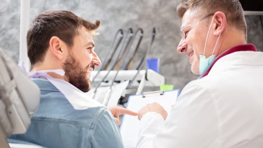 Patient speaking with Endodontist